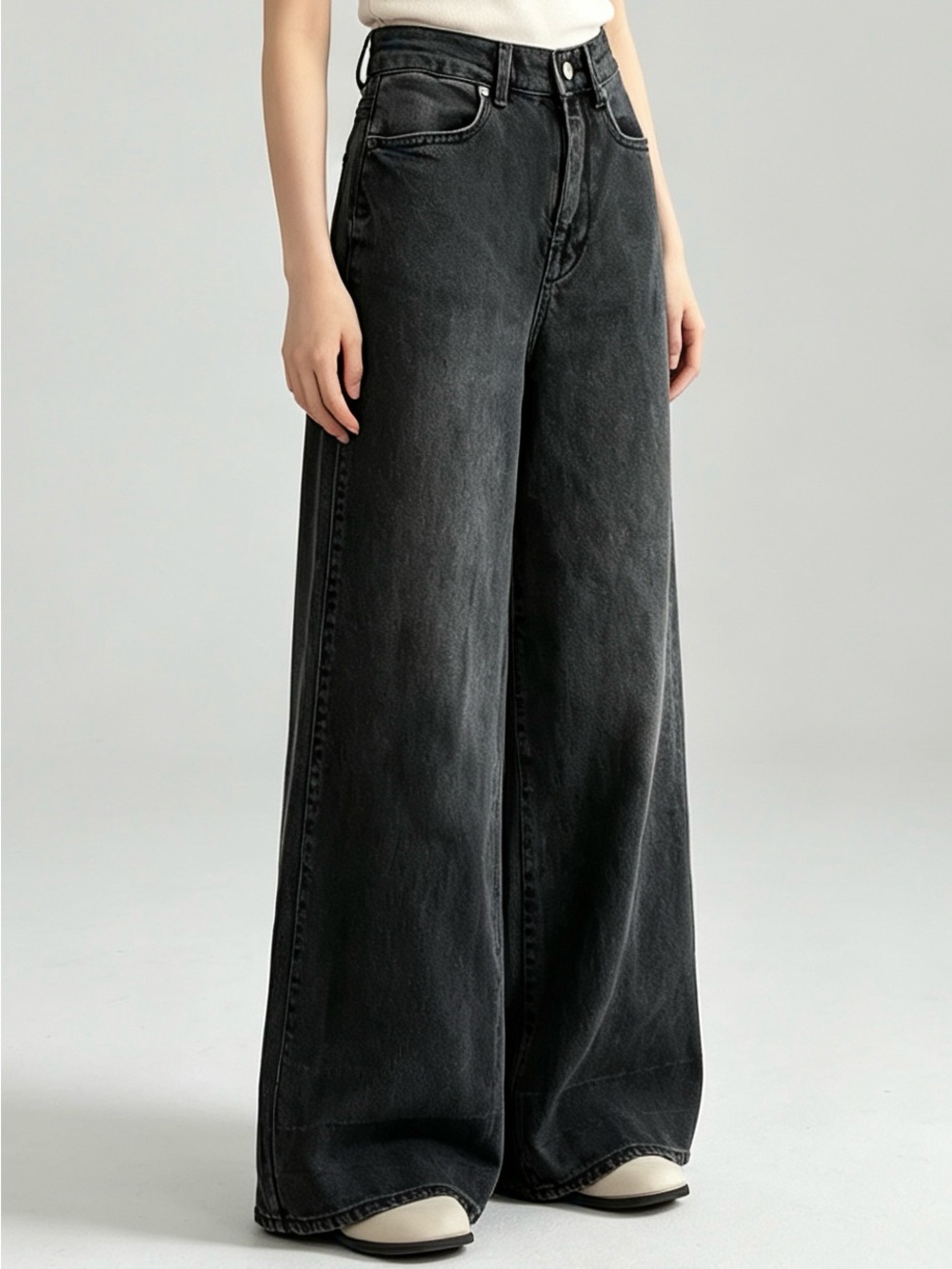 BDG Urban Outfitters Women’s Wide-Leg Jeans Black Charcoal Wash High Rise
